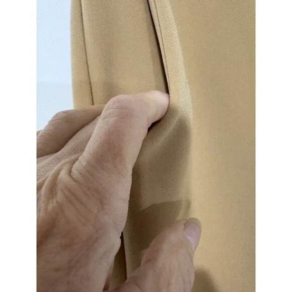 Diane von Furstenberg Women High Rise Pleated Straight Slacks Camel S4 Heavy Wtg - Picture 6 of 16